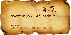 Marzsinyan Tóbiás névjegykártya